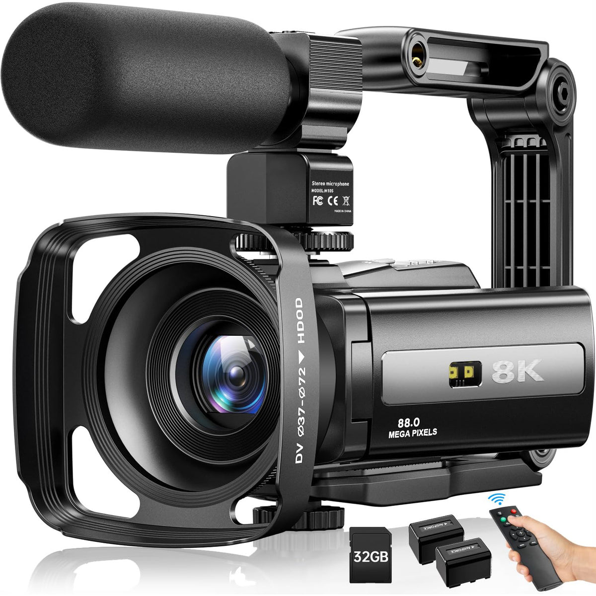 CÁMARA DE VIDEO 8K 88MP UHD WIFI VLOGGING CÁMARAS PARA YOUTUBE 18X ZOOM DIGITAL IR VISIÓN NOCTURNA 3.0 PULGADAS VIDEOCÁM